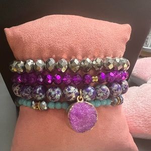 Gorgeous purple druzy stacks